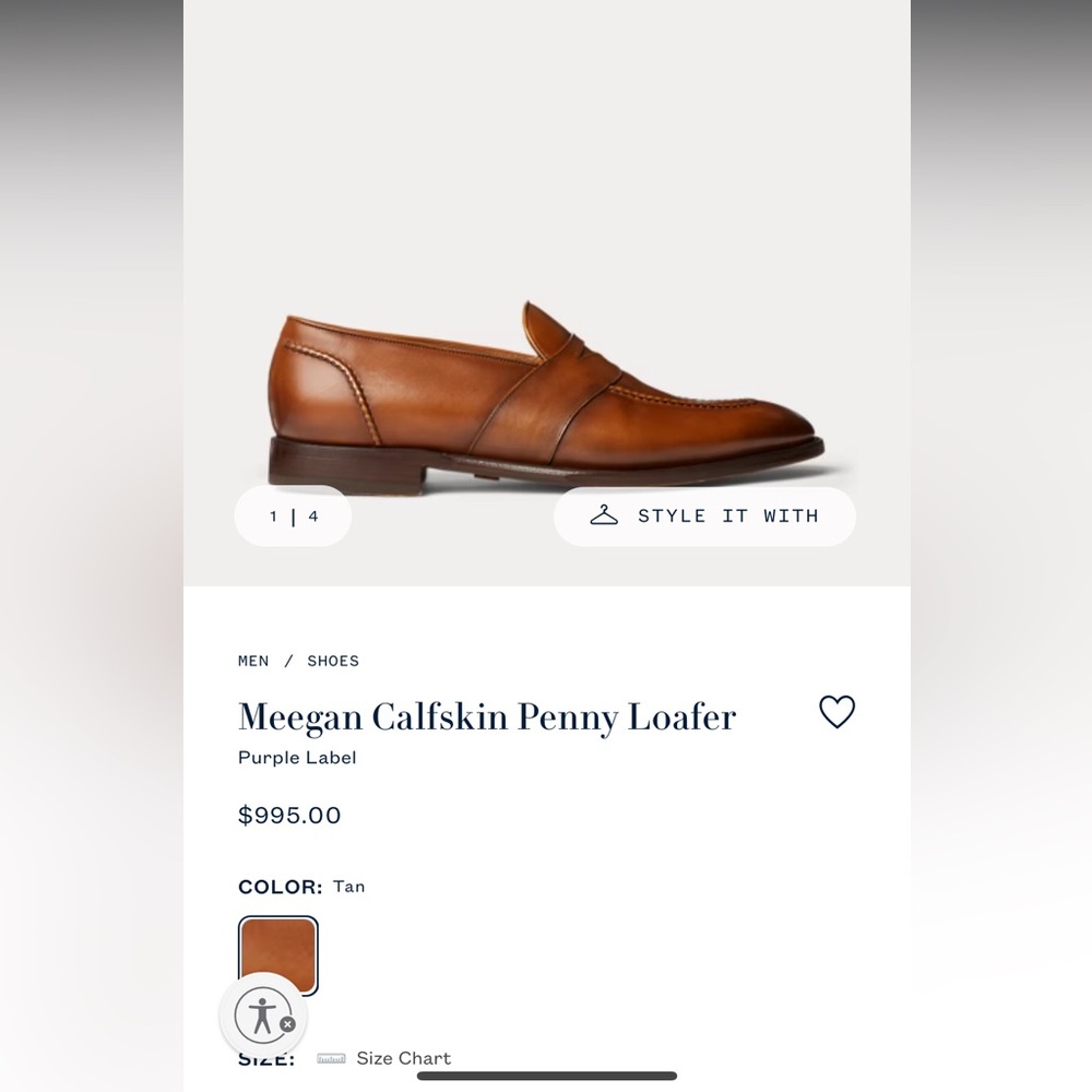 Ralph Lauren Meegan Calfskin Penny Loafer